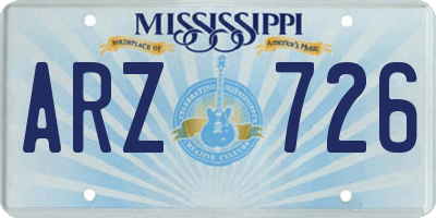 MS license plate ARZ726