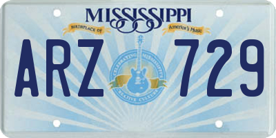 MS license plate ARZ729