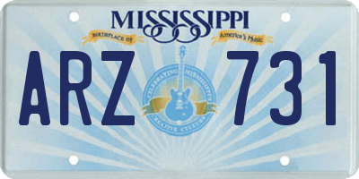 MS license plate ARZ731