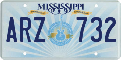 MS license plate ARZ732
