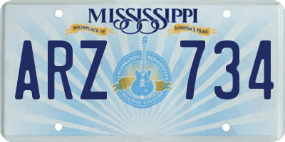 MS license plate ARZ734