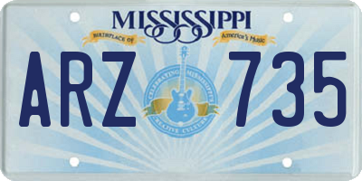 MS license plate ARZ735