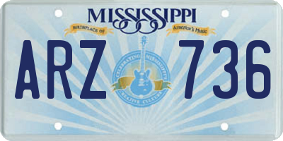 MS license plate ARZ736