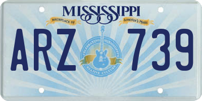 MS license plate ARZ739