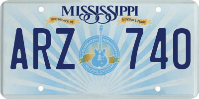 MS license plate ARZ740