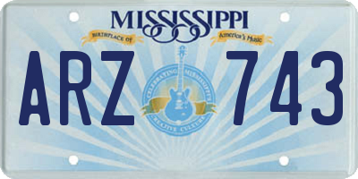 MS license plate ARZ743