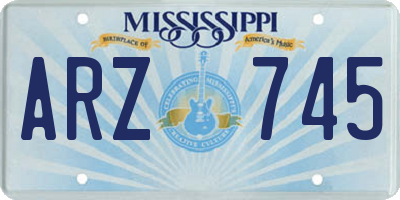 MS license plate ARZ745