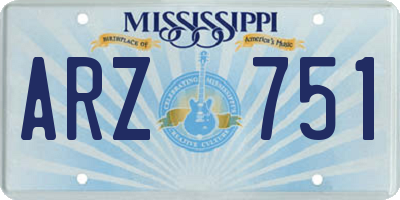 MS license plate ARZ751