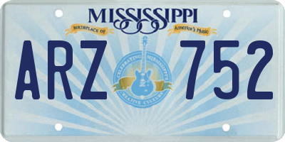 MS license plate ARZ752