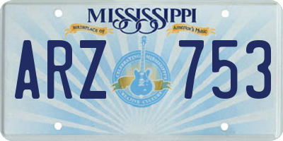 MS license plate ARZ753