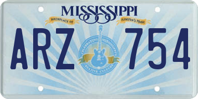 MS license plate ARZ754