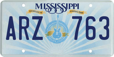 MS license plate ARZ763