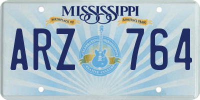 MS license plate ARZ764