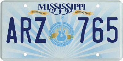 MS license plate ARZ765