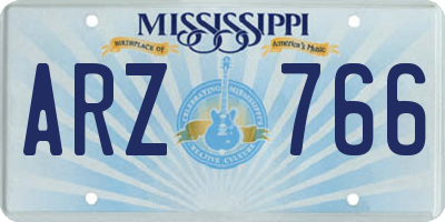 MS license plate ARZ766