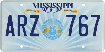 MS license plate ARZ767