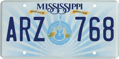 MS license plate ARZ768