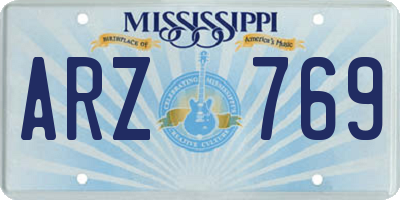 MS license plate ARZ769