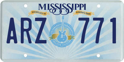 MS license plate ARZ771