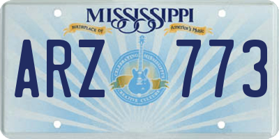 MS license plate ARZ773