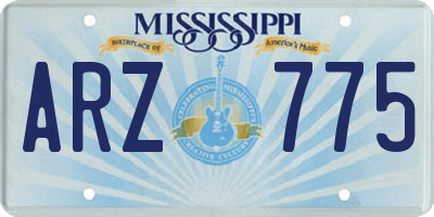 MS license plate ARZ775