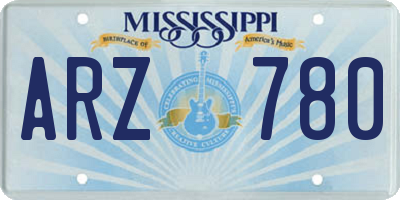 MS license plate ARZ780