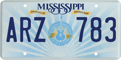 MS license plate ARZ783