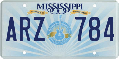 MS license plate ARZ784
