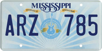 MS license plate ARZ785