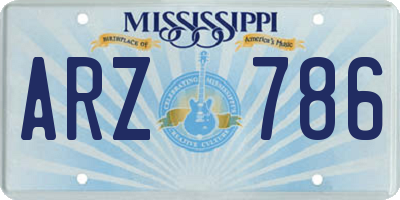 MS license plate ARZ786