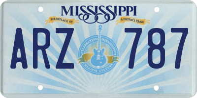 MS license plate ARZ787