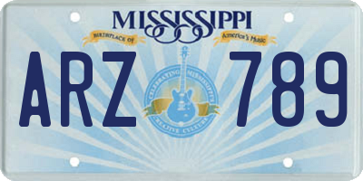 MS license plate ARZ789