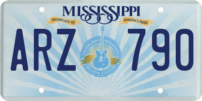 MS license plate ARZ790