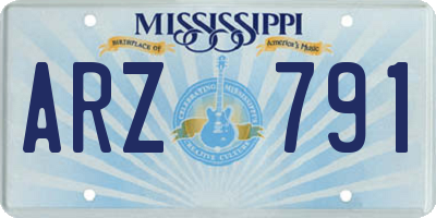MS license plate ARZ791