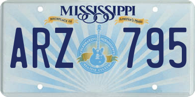 MS license plate ARZ795