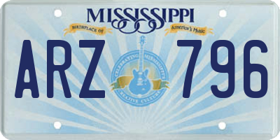 MS license plate ARZ796
