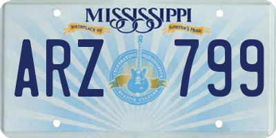 MS license plate ARZ799