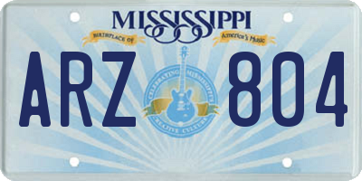 MS license plate ARZ804