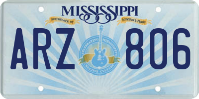 MS license plate ARZ806