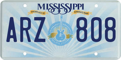 MS license plate ARZ808