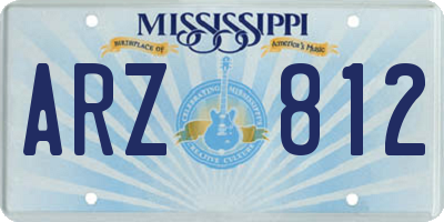 MS license plate ARZ812