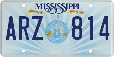 MS license plate ARZ814