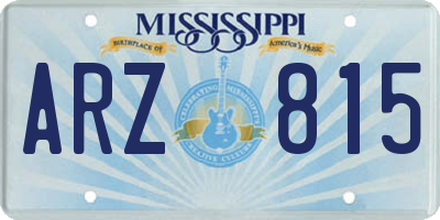 MS license plate ARZ815