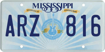 MS license plate ARZ816