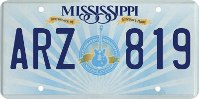MS license plate ARZ819