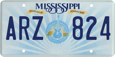 MS license plate ARZ824