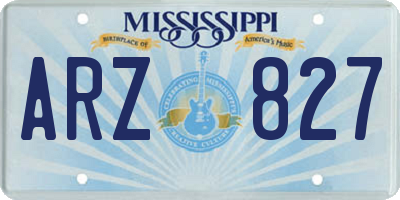 MS license plate ARZ827