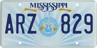 MS license plate ARZ829