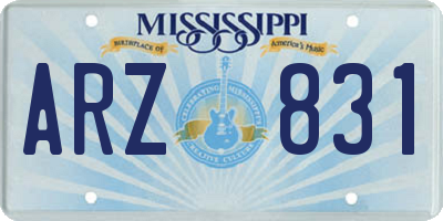 MS license plate ARZ831