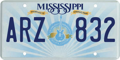 MS license plate ARZ832